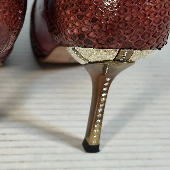 LADIES SIZE 10 - RED PYTHON BOOTS - Picture 6 of 16